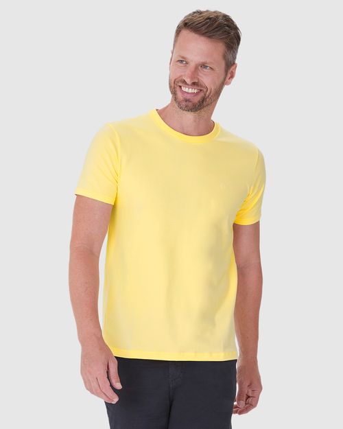 Camiseta Básica Masculina Bordado Peitoral Em Algodão