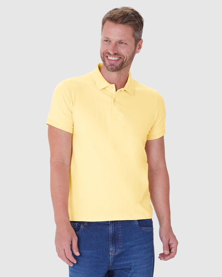Camisa Polo Básica Masculina Regular Em Algodão