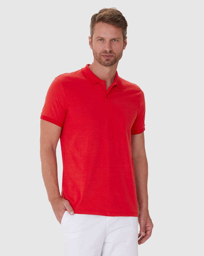 Camisa Polo Básica Masculina Regular Em Algodão