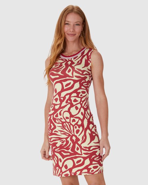 Vestido Feminino Reto Gola Retilínea Em Malha Viscose Stretch
