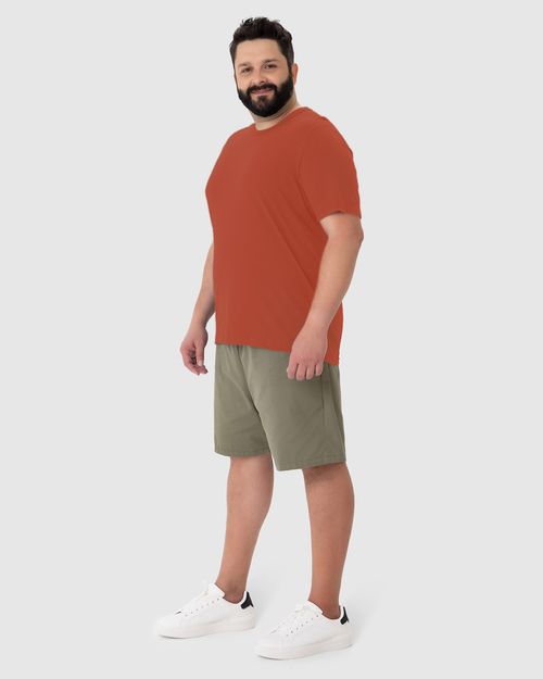 Camiseta Básica Masculina Plus Size Decote Redondo Em Algodão
