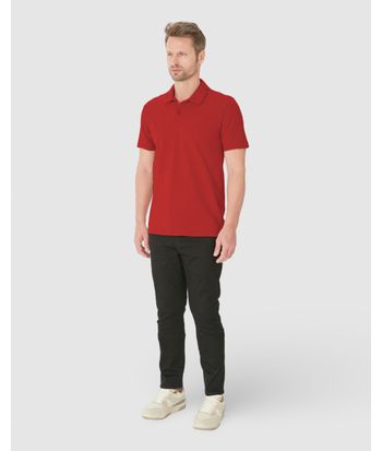 Camisa Polo Básica Masculina Gola Retilínea Em Piquet Stretch