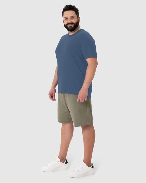 Camiseta Básica Masculina Plus Size Decote Redondo Em Algodão