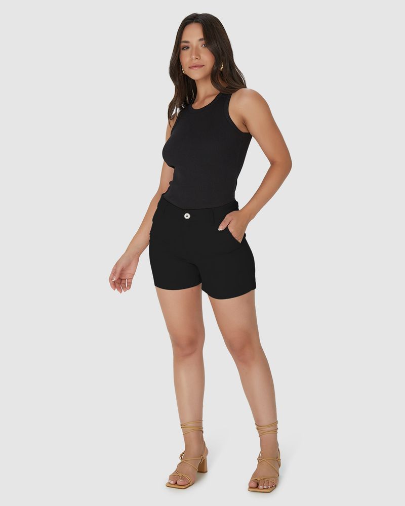 Shorts-Alfaiataria-Feminino-Em-Sarja-Com-Elastano