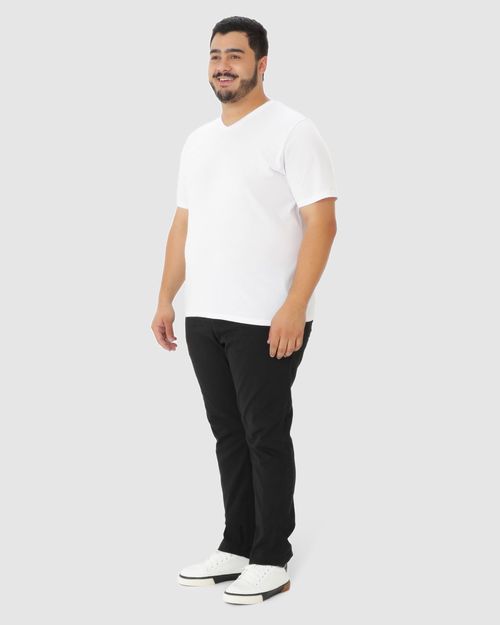 Calça Masculina Plus Size Chino Em Sarja Com Elastano
