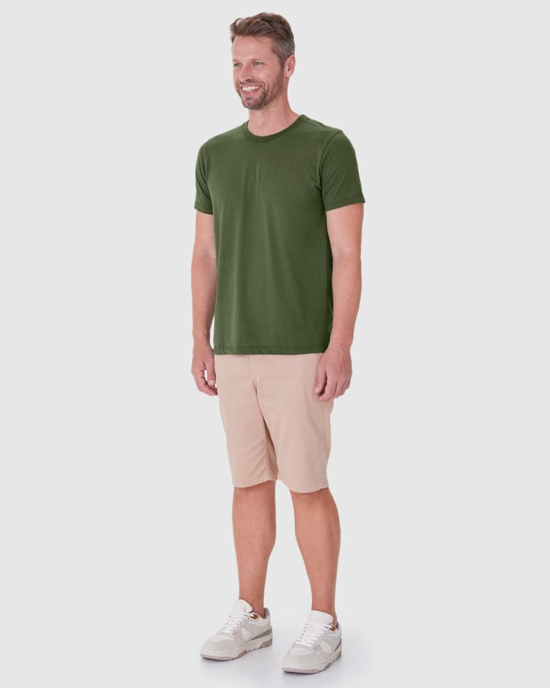 Camiseta Pima Masculina Com Acabamento No Decote Interno