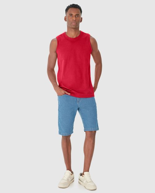 Regata Básica Masculina Cava Ajustada Em Algodão