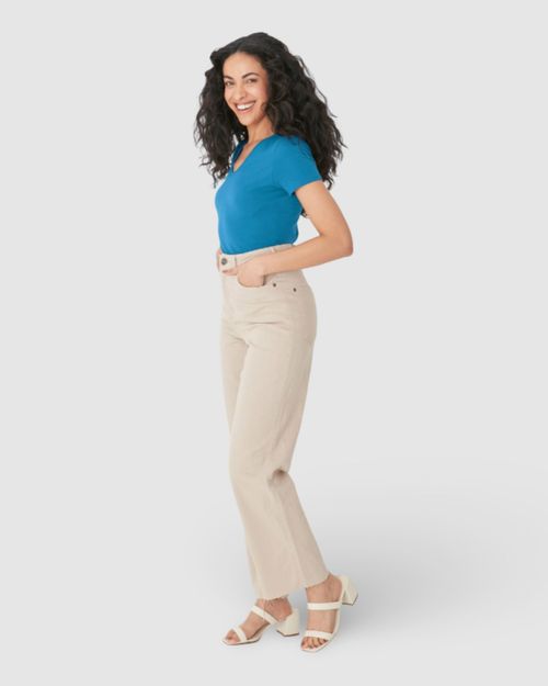 Blusa Básica Feminina Decote V Em Algodão