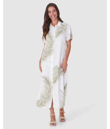 Vestido Chemise Feminino Estampado Em Viscose