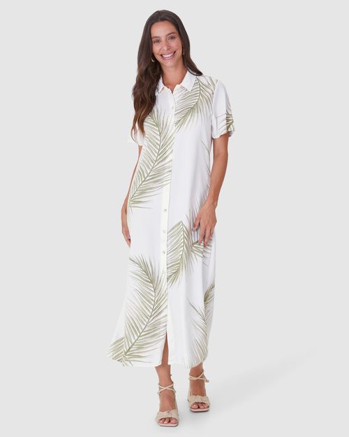 Vestido Chemise Feminino Estampado Em Viscose