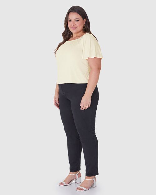 Blusa Feminina Plus Size Ampla Em Malha Viscolinho Stretch