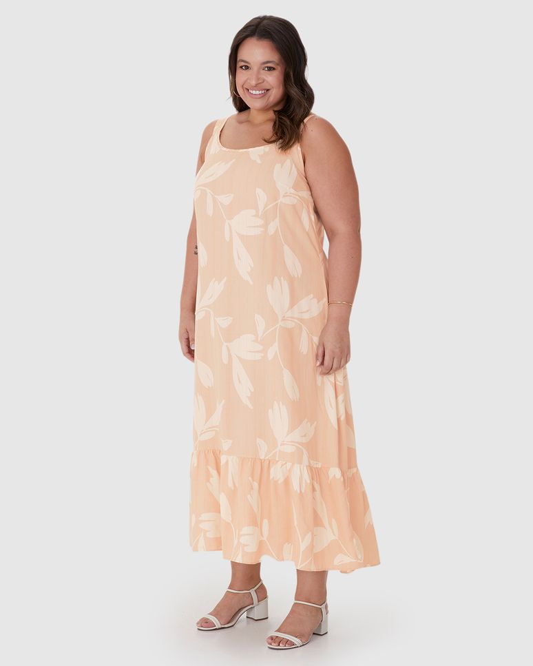 Vestido Midi Feminino Plus Size Em Viscose Lurex