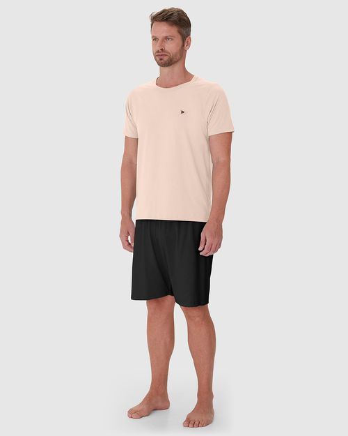 Pijama Masculino Camiseta E Shorts Em Algodão