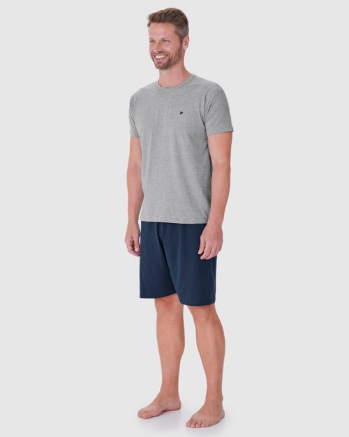 Pijama Masculino Camiseta E Shorts Em Algodão