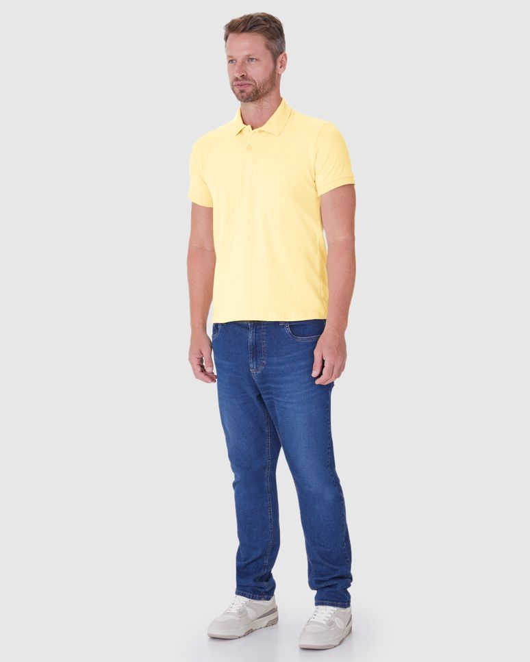 Camisa Polo Básica Masculina Regular Em Algodão
