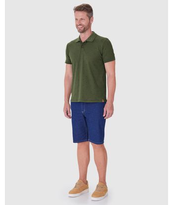 Camisa Polo Masculina Com Estampa Em Piquet Stretch