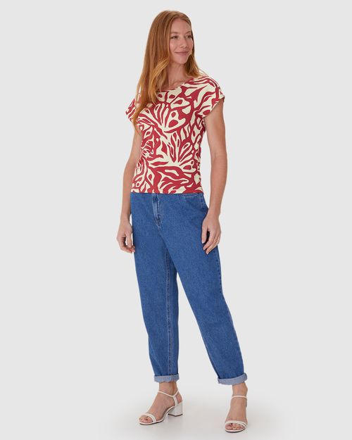 Blusa Feminina Estampada Manga Sem Cava Em Viscose Stretch