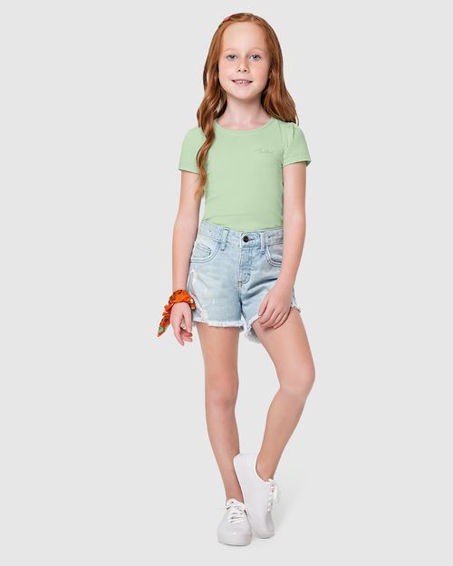 Blusa Menina Bordado Lurex Em Algodão Carinhoso