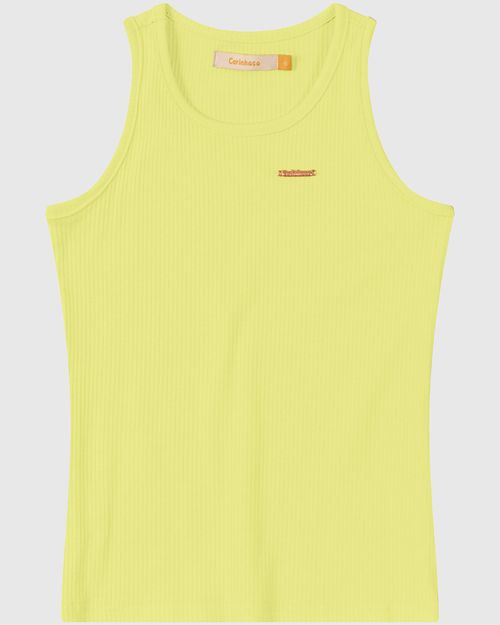 Blusa Menina Decote Redondo Em Malha Canelada Carinhoso