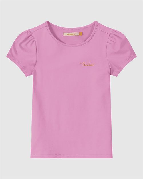 Blusa Menina Bordado Em Lurex Cotton Light Carinhoso