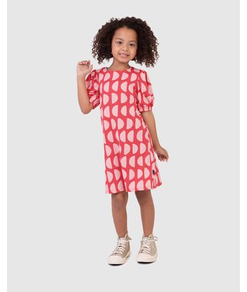 Vestido Infantil Midi Reto Estampa Abstrata Em Algodão Malwee Kids