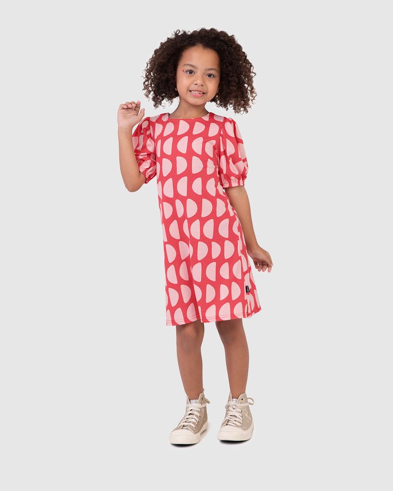 Vestido Infantil Midi Reto Estampa Abstrata Em Algodão Malwee Kids