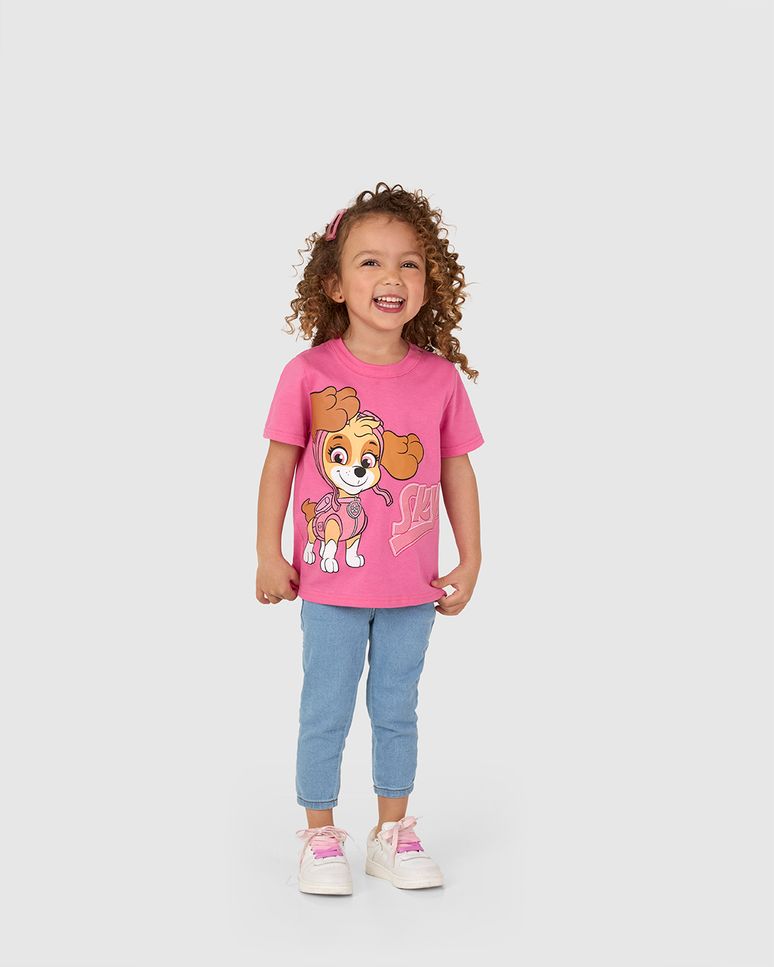 Camiseta Infantil Menina Patrulha Canina + Máscara Em Algodão Malwee Kids