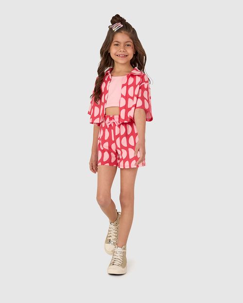 Conjunto Infantil Menina 3 Peças Com Estampa Abstrata Em Algodão Malwee Kids
