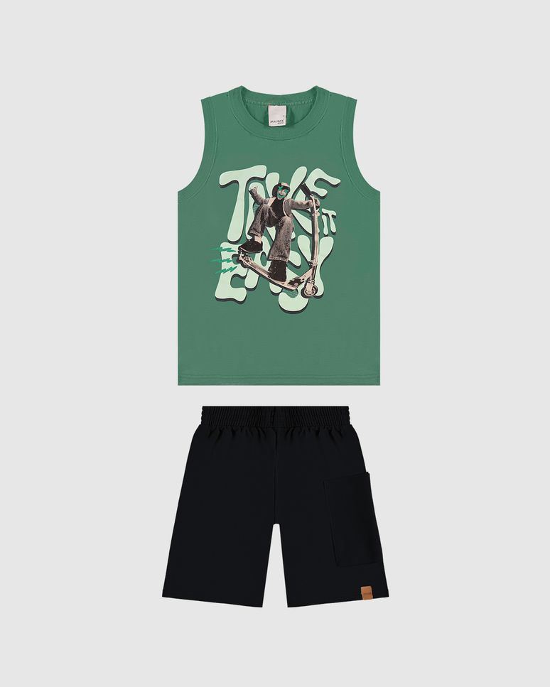 Conjunto Infantil Menino Take It Easy Em Algodão Malwee Kids