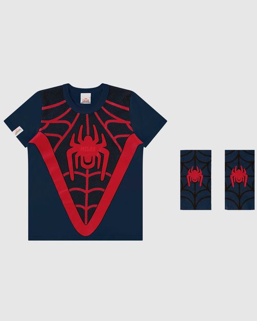 Camiseta Infantil Menino Homem-Aranha + Luva Temática Em Algodão Malwee Kids
