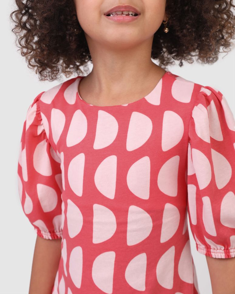 Vestido Infantil Midi Reto Estampa Abstrata Em Algodão Malwee Kids