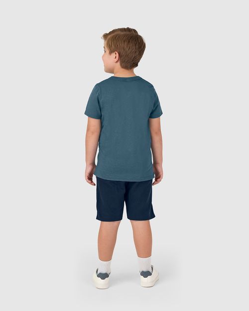 Conjunto Infantil Menino Camiseta Estampa Lettering Em Algodão Malwee Kids