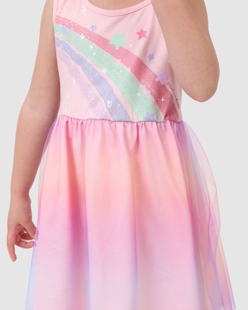 Vestido Infantil Estampa Glitter Em Algodão Com Tule - Carnaval Malwee Kids
