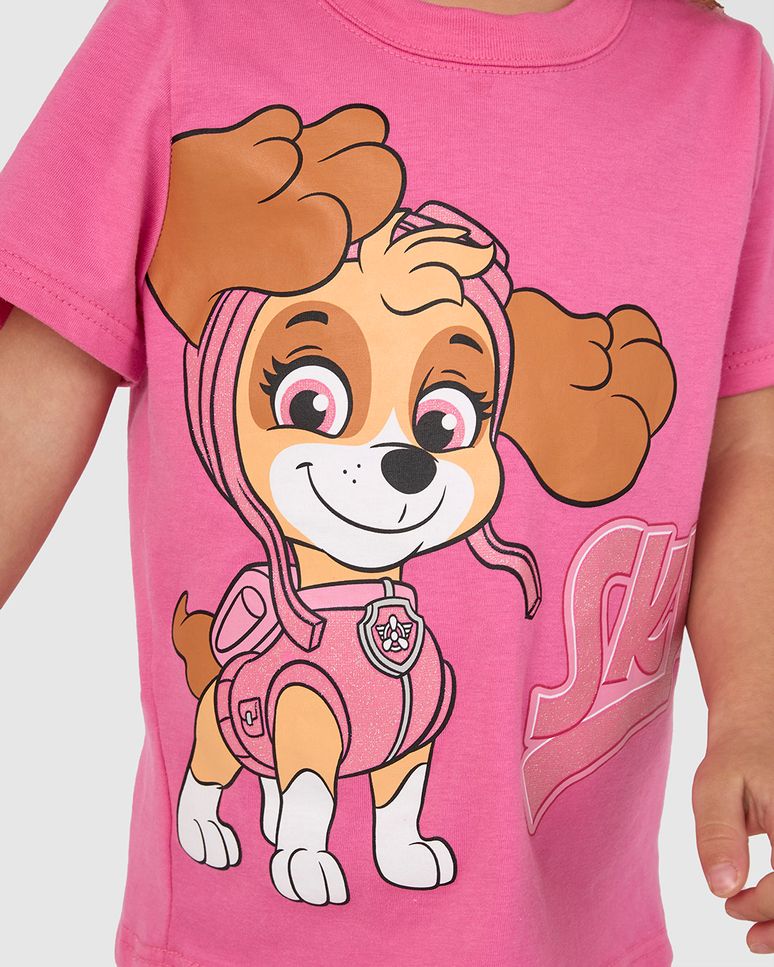 Camiseta Infantil Menina Patrulha Canina + Máscara Em Algodão Malwee Kids