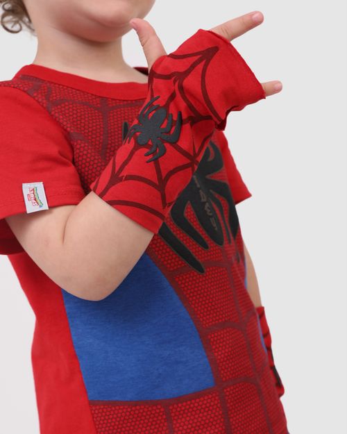 Camiseta Infantil Menino Homem-Aranha + Luva Temática Em Algodão Malwee Kids