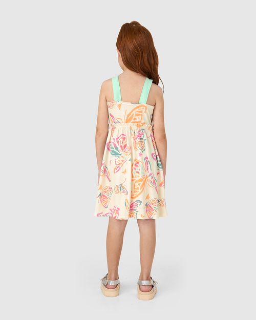 Vestido Infantil Estampa Borboleta Em Algodão Malwee Kids