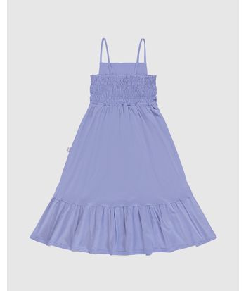 Vestido Infantil Midi Rodado Detalhe Elástico Em Algodão Malwee Kids