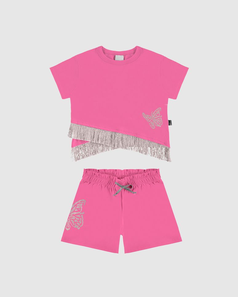 Conjunto Infantil Menina Blusa Com Franjas Brilho - Carnaval Malwee Kids