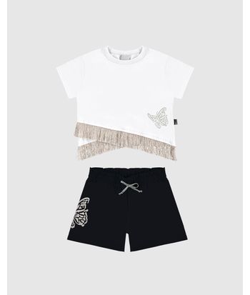 Conjunto Infantil Menina Blusa Com Franjas Brilho - Carnaval Malwee Kids