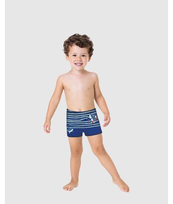 Sunga Boxer Infantil Menino Estampada Em Malha UV50+ Malwee Kids