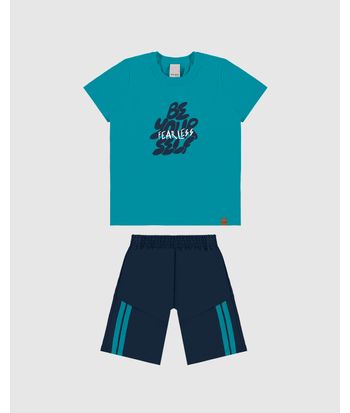 Conjunto Infantil Menino Be Yourself Fearless Em Algodão Malwee Kids