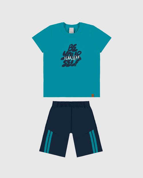 Conjunto Infantil Menino Be Yourself Fearless Em Algodão Malwee Kids