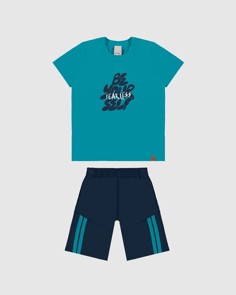 Conjunto Infantil Menino Be Yourself Fearless Em Algodão Malwee Kids