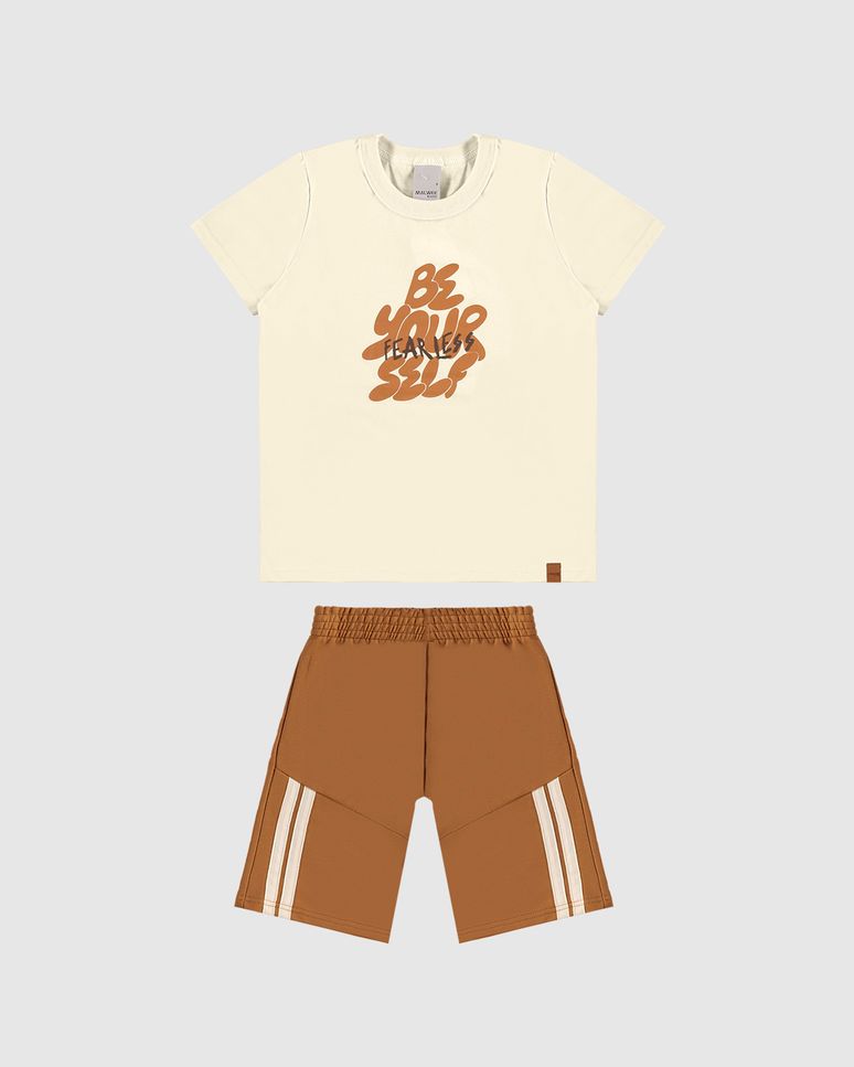 Conjunto Infantil Menino Be Yourself Fearless Em Algodão Malwee Kids