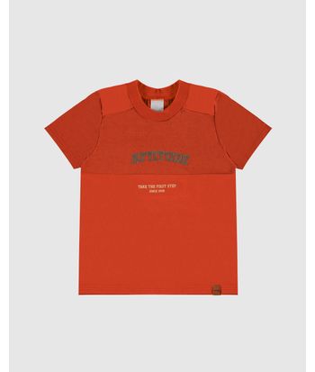 Camiseta Infantil Menino Estampa Attitude Aveludada Em Algodão Malwee Kids