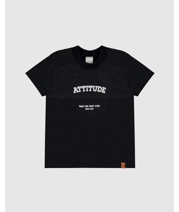 Camiseta Infantil Menino Estampa Attitude Aveludada Em Algodão Malwee Kids