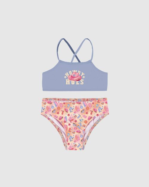 Conjunto Infantil Menina Blusa Howdy + Calcinha Malha UV50+ Malwee Kids