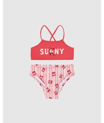 Conjunto Infantil Menina Blusa Sunny Beach + Calcinha Malha UV50+ Malwee Kids