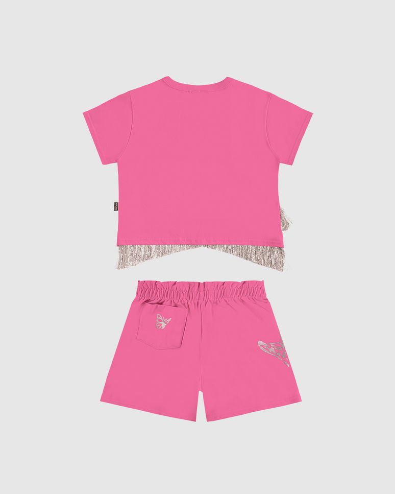 Conjunto Infantil Menina Blusa Com Franjas Brilho - Carnaval Malwee Kids