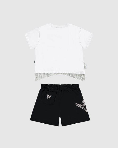 Conjunto Infantil Menina Blusa Com Franjas Brilho - Carnaval Malwee Kids